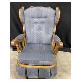 Blue Floral Grinder Ricking Chair