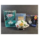 Civil War Cards, Geometric Oil Candle. Glass