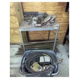 Metal Table and Scrap Pieces