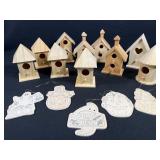 Birdhouses (small & unfinished), & more