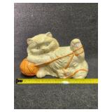 Porcelain Cat with yarn