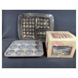 Tiny house, muffin pan, serving tray