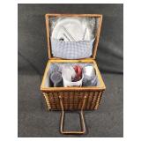 Wicker Picnic Basket and Supplies