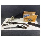 (2)load binders, e-z slide boat trailer pads