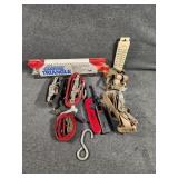 Ratchet straps, lighters, and warning triangles