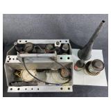 Metal tool tote with contents