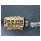 Pink Wine Glasses, Small Jars