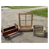 Wooden Crates, Wooden Window Frame Planter