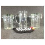Glass pitcher and glass storage container