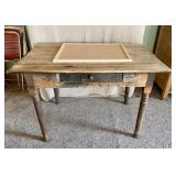 Wood table w/chair & pin board