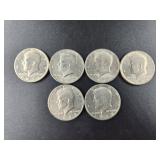 1972 Half Dollars D-Mint(4), No Mint (2)