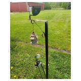 John Deere rain gage, bird house and solar f