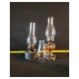 Vintage lanterns one with metal bottom the other