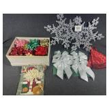 Gift bows, bag, ribbons, signs