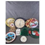 Decor plates, clock, coasters, and wall decor
