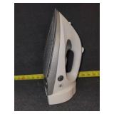 GE iron and tall ironing board and a table top