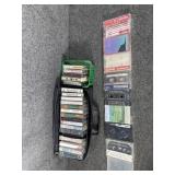 Variety VCR tapes w/case & basket