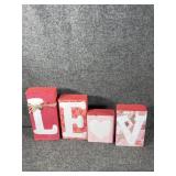 Handmade wood L-O-V-E signs