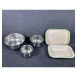 Enamelware Baking Dishes, Stainless Steel Bowls