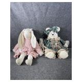 Vintage bunny animal and bear