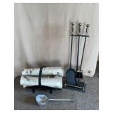 Wood holder & fire place tools