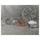 Vintage platters & vintage Pilgrim butter dish