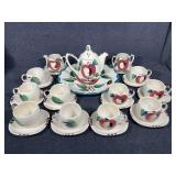 Purinton Slip Tea Pot, Cream & Sugar, Cup/Saucer
