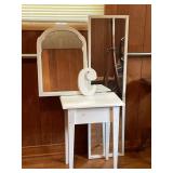 White Side Table, Vintage Mirror, "C", Long Mirror