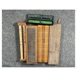 Vintage cribbage boards and felt pen