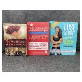 Novel, retirement bucket list & weight loss books