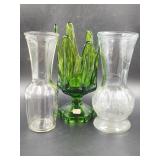 Vintage Viking Green Vase, Randall Glass Vase,