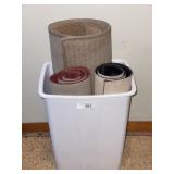 Trash Bin and Decorative Floor Rugs