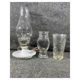 Electric hurricane lamp and glass ware