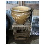 Wooden crate and Large Ceramic planter