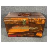 Vintage Sewing Box, Scissors & Supplies
