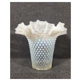 Fenton Hobnail Opalescent Vase with Ruffled Edge