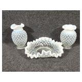 Vintage Fenton Opalescent Hobnail Bud Vase,