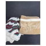 Afghan, (2) Soft, beige and cream blankets