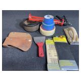 Leather Axe head cover, sand paper, and more