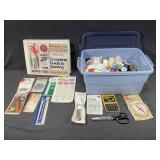 Sewing Guide Book, Thread, Scissors,  supplies