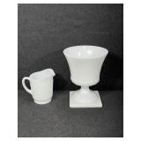 Hobnail Milk Glass Pitcher/ Milk Glass Vase