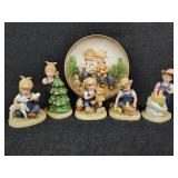 Denim Days Figurines By Homco & Decorative Plate