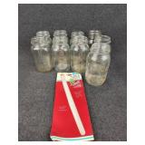 Variety of Mason Jars(9) & Bubble Freer Spatula