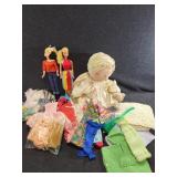 Vintage doll and Barbie