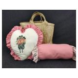 Woven Beach Bag and Pillows