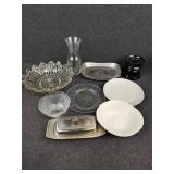 Vintage Federal Glass Petal Bowl, Butter dish a