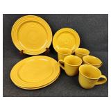 Yellow Home Trend Plates and Coffee Cups
