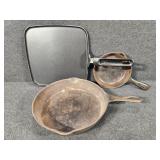 Cast Iron Pan, Smaller Cast Iron Pan, T-Fal Pan