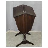 Wooden Sewing Case & Contents