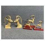 20th Century Brass Ibex bookends